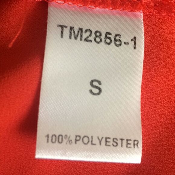 THML Red Sleeveless Blouse with Geometric Trim-S - Picture 11 of 12